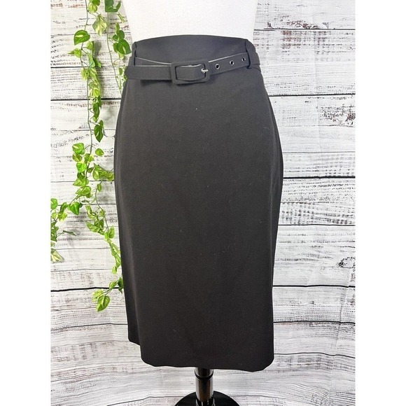 JM Collection Tummy Control Skirt sz 10 Black Classic Straight Pencil Knee Slim - Picture 2 of 12